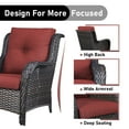 thumbnail image 4 of Gymojoy 2-Piece Patio Furniture Chair,Outdoor PE Wicker Lounge Chair with Deep Seating,Red Cushion, 4 of 6