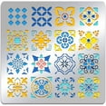 thumbnail image 1 of 6.14x6.14 inch Stainless Steel Stencils Kit Tile Pattern Metal Journal Stencil, 1 of 9
