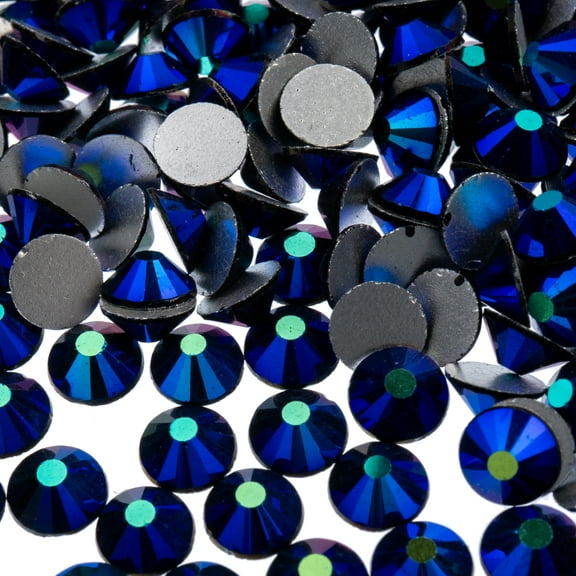 Crystal Lane DIY 288pcs SS30 (6.5mm) Jet AB | Glass Round Flat Back Rhinestones
