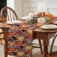 thumbnail image 3 of ERUNPONLY Fall Football Pumpkins Table Runner - 120 Inch Long Thanksgiving Maple Leaf Helmet Autumn Cotton Linen Dress Scarves Farmhouse Table Runner for Kitchen Dining, Coffee Table, 13" x 120", 3 of 8
