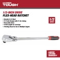 thumbnail image 2 of Hyper Tough 1/2-inch Drive 18-inch Flex-Head Ratchet, 2 of 14