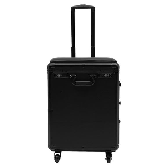 ChicHomey Professional Rolling Makeup Case with 3 Drawers, Adjustable Pull Rod, Universal Wheels, Sturdy PU Material, Large Storage Capacity for Makeup and Hair Tools