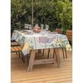 thumbnail image 2 of Easter Outdoor Tablecloth - 60x84 Inch Rectangle Dining Table Cover, Spring Rabbit Eggs Eucalyptus Leaves Floral Wood Waterproof Outdoor Table Cloth with Umbrella Hole & Zipper for Picnic/Patio/Party, 2 of 7