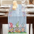 thumbnail image 3 of Table Runners 72 Inches Long Dress Scarves, Easter Bunny Gnomes Farmhouse Kitchen Table Runner, Coffee Tablerunners, Spring Easter Eggs Floral Blue Wood 16x72 Inch, 3 of 9