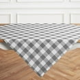thumbnail image 3 of Linen Checkered Tablecloth 52 x 52 Inch - 100% Pure Linen Grey and White Square Table Cloth - Machine Washable Buffalo Plaid Table Throw, 3 of 5