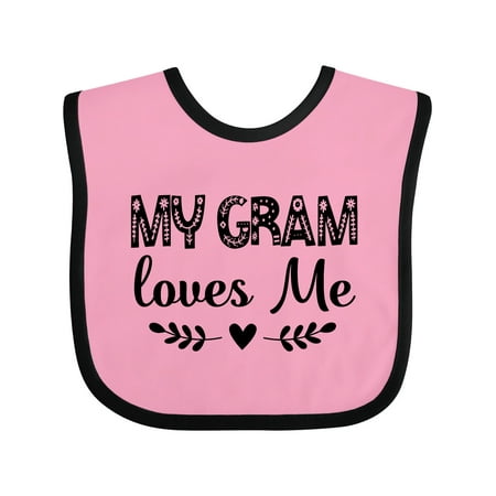 

Inktastic My Gram Loves Me Scandinavian Gift Baby Girl Bib