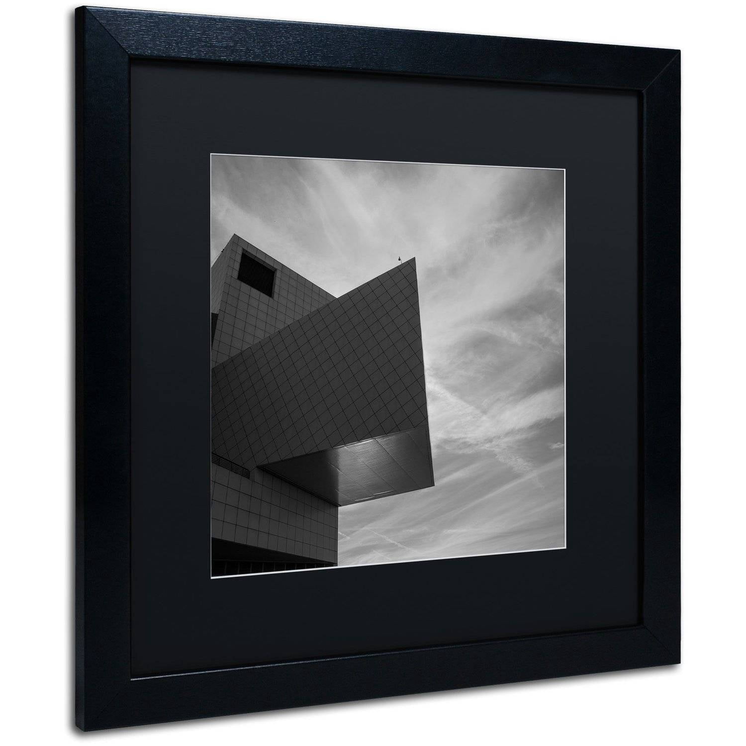 Trademark Fine Art "Rock and Roll Hall of Fame Abstract" Canvas Art by Kurt Shaffer, Black Matte, Black Frame