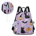 thumbnail image 5 of FORMRS Women's Travel Backpack Purse Anti-Theft Hidden Pockets Casual Shoulder Bag, Light Purple Halloween Black Cat, 5 of 7