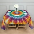 thumbnail image 3 of Rainbow Tie Dye Mandala Pattern Square Tablecloth,Waterproof Square Table Cover,Wipeable Spillproof Washable Table Cover for Home Kitchen Party Decor 60"x60"(152x152cm), 3 of 6