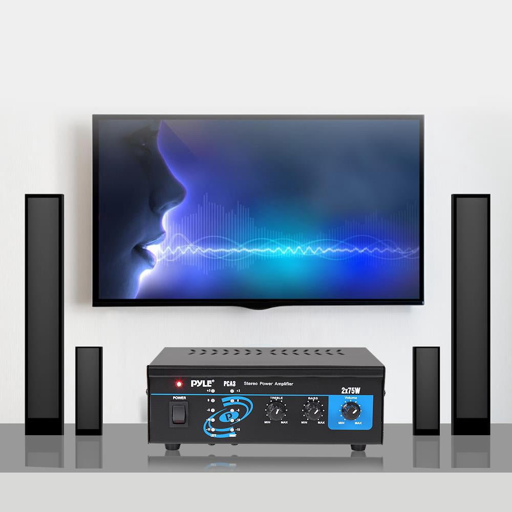PYLE PCA3 - Stereo Power Speaker Amplifier - Compact Audio Control Amp System, RCA Input, 150-Watt MAX