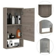 thumbnail image 4 of TUHOME Furniture Gray Modern Engineered Wood Medicine Cabinet with Open Shelf, Gray, 4 of 10