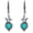 Hummingbird, variant on Genuine Turquoise with Butterfly/Dragonfly/Hummingbird Hook Earrings 925 Sterling Silver Western Style 6 mm Round Green Turquoise Hook Dangle Earrings for Women Gifts
