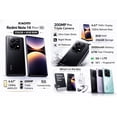 thumbnail image 6 of Xiaomi Redmi Note 14 Pro+ Plus 5G + 4G LTE for Tmobile Mint Tello & Global 256GB + 8GB NFC 6.67" 120Hz 200MP Pro AI Camera Model 24115RA8EG Unlocked Dual Sim Midnight Black Midnight Black, 6 of 6