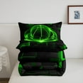 thumbnail image 5 of Green Basketball Comforter Set Teens Adults,3D Check Plaid Bedding Set,Sports Lover Bed Set,Neon Basketball Down Comforter Bedroom Decor, 5 of 7