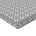 thumbnail image 2 of Ambesonne Moroccan Fitted Sheet, Turkish Ottoman Mosaic, Full Size, Black White, 2 of 3