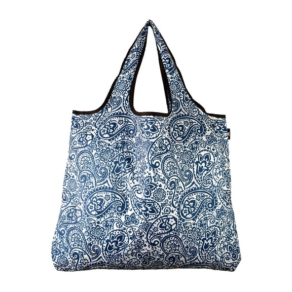 YaYbag JUMBO Size, Fashionable Reusable Shopping Bags, Reusable Grocery Bags, Reusable Produce Bags, Washable Reusable Bags, Foldable Reusable Bags, 55 lbs Heavy Duty Polyester, Paisley