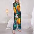 thumbnail image 3 of Salouo Mango In The Rain Pattern Women's Pajamas Set Long Sleeve Button Down Sleepwear Soft Pj Lounge Sets for women 2 Piece Pjs Set with Long Pants-Large, 3 of 7