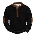 thumbnail image 2 of Men's Retro Halloween Quarter Button Collar Sweatshirt Haunted House Acting Essential Partially Buttoned Pullover Vintage Horror Print Last-Minute Halloween Party, 2 of 4