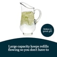 thumbnail image 5 of Libbey Atlantis Large Glass Pitcher, 73 Oz, Clear, Tall, Elegant Glass Pitcher with Handle, Modern Lemonade Jar for Water, Punch, Iced Tea, and More, 5 of 6
