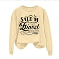 thumbnail image 4 of qelini Women's Sweatshirts No Hood Halloween Long Sleeved Oversized Crewneck Sweatshirt Women Plus Size Novelty Print Spooky Season Halloween Day Event Pullover Fall Winter Loose Tops Yellow L, 4 of 6