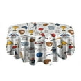 thumbnail image 5 of White Baseball Elements Pattern Round Tablecloth 60"x60",Wrinkle Wipeable Table Cloth for Kitchen Dining Room Picnic Patio Party, 5 of 6