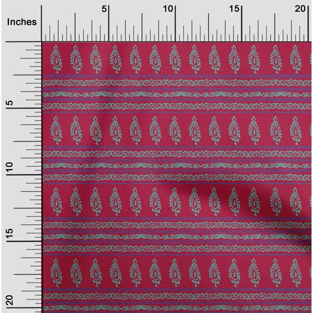 oneOone Polyester Lycra Fabric Stripe|Swirl & Floral Block Printed Craft Fabric BTY 56 Inch Wide