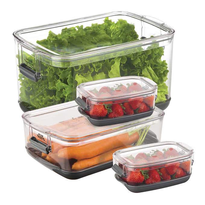 Progressive 4piece Produce Keeper Keeps Fruit and Vegetables Fresh