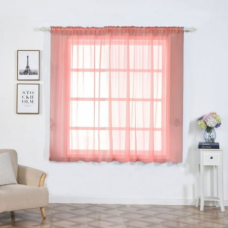 Efavormart 2 Panels Sheer Organza Window Drapery with Rod Pocket Window Treatment Curtain Panels For Window Decoration 52