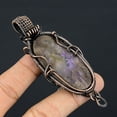 thumbnail image 4 of Natural Russian Charoite Gemstone Copper Wire Wrap Pendant Gift 2.25", 4 of 4