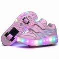 thumbnail image 2 of Led lights roller skates double wheels USB rechargeable skates - Perfet Black, 2 of 4