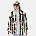 thumbnail image 3 of Pofeuu Rose Flowers Print Sun Protection Outdoor Lightweight Full Zip UV Cooling Hoodie Long Sleeve Summer Clothing for Outdoor Hiking-Medium, 3 of 5