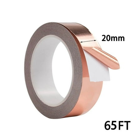 

BAMILL 65FT Single Conduction Copper Foil Tape EMI Shielding Conductive Tape 12-50mm