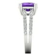 thumbnail image 3 of 3.96ct cushion cut purple natural amethyst 14k white gold Bridal Wedding Engagement Promise Anniversary Ring for Women size 10, 3 of 7