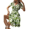 thumbnail image 4 of LilyLLL Womens Short Sleeve V Neck Sundress Summer Floral A-line Maxi Dress, 4 of 5