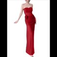 thumbnail image 1 of Falda de Sin Tirantes para Mujer, Corte Entallado, con Estampado Floral Tridimensional, Ideal para Vacaciones en la Playa Rojo L, 1 of 6