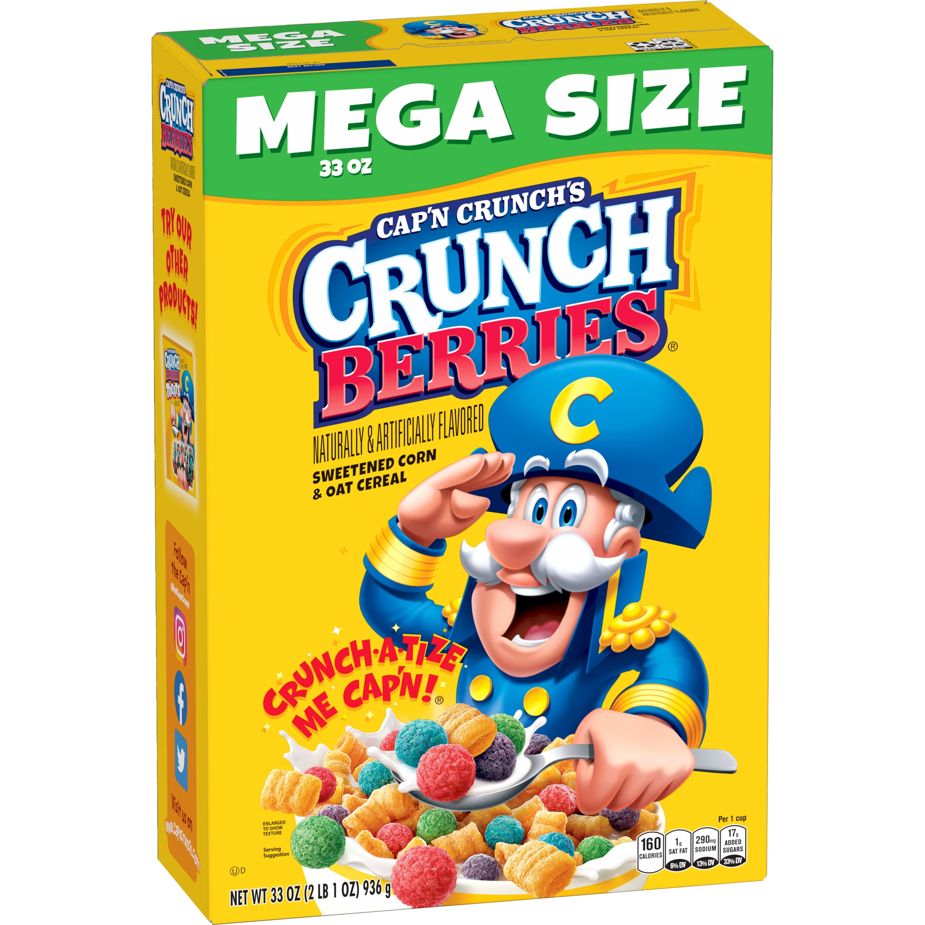 (6 pack) Cap'n Crunch Sweetened Corn & Oat Cereal Crunchy Berries Naturally & Artificially Flavored,  33 oz