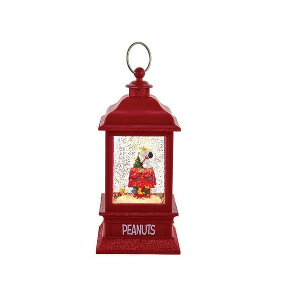 Peanuts PN5221 9 in. Kurt Adler Battery-Operated Peanuts Lit Musical Water Lantern