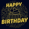thumbnail image 2 of Junior's Mickey & Friends Happy Birthday Cupcake Graphic Tee Navy Blue Small, 2 of 3
