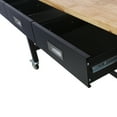 thumbnail image 4 of 60" Work Bench with 3 Drawers Storage, Wood Workbench with Steel Frame & Wheels, Work Table for Garage Home Office, 4 of 8
