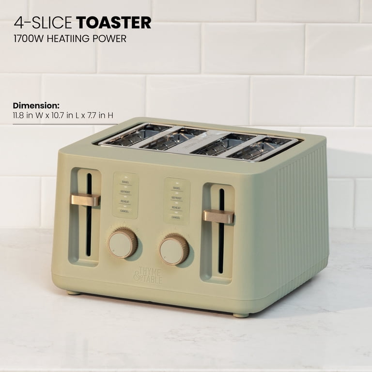 Thyme & Table 4-Slice Toaster, Eucalyptus Green photo 3