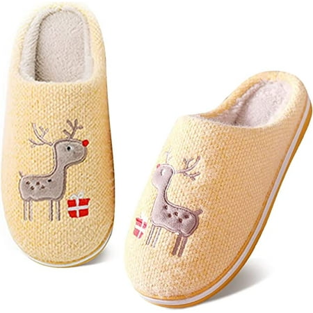 

Slippers for Women Fluffy Slippers with Memory Foam Closed toe Mens Slippers Anti-slip Sliders Indoor & Outdoor