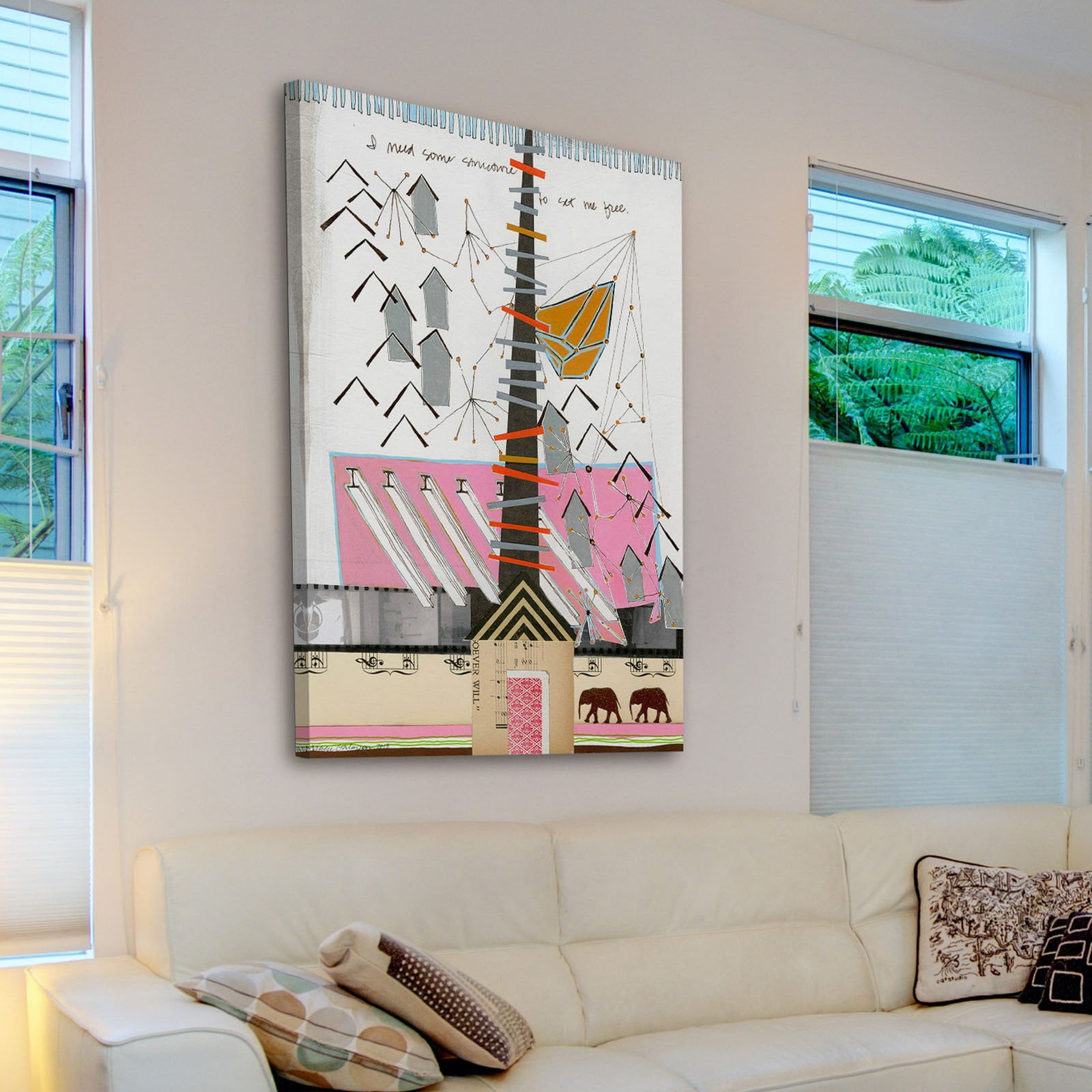 Marmont Hill "Structure to Set Me Free" by Nikki Galapon Painting Print on Wrapped Canvas