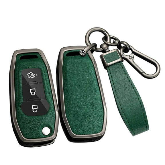 3-Button Car Key Bag Fit for Ford Flip Folding Key Remote Key Fob Cover for EcoSport Escort Explorer F-150 F-250 F-350 F-450 F-550 Super Duty Mondeo Ranger Titanium Car Accessories
