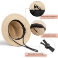 thumbnail image 4 of Women Straw Panama Hat Travel Fedora Beach Sun Hat Summer Wide Brim Straw Roll up Hat UPF 50+, 4 of 5
