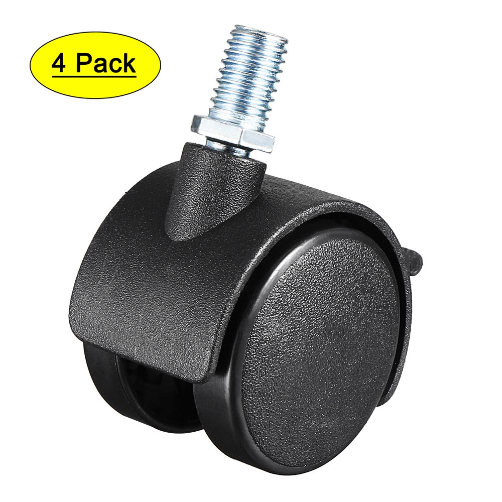 Swivel Casters 1.5 Inch Nylon M8 x 13mm Threaded Caster Wheels with