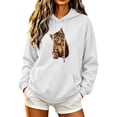thumbnail image 2 of Molidfa Women's Realistic Cat Hoodie Cute Kitten Graphic Oversized Sweatshirt Top, 2 of 5