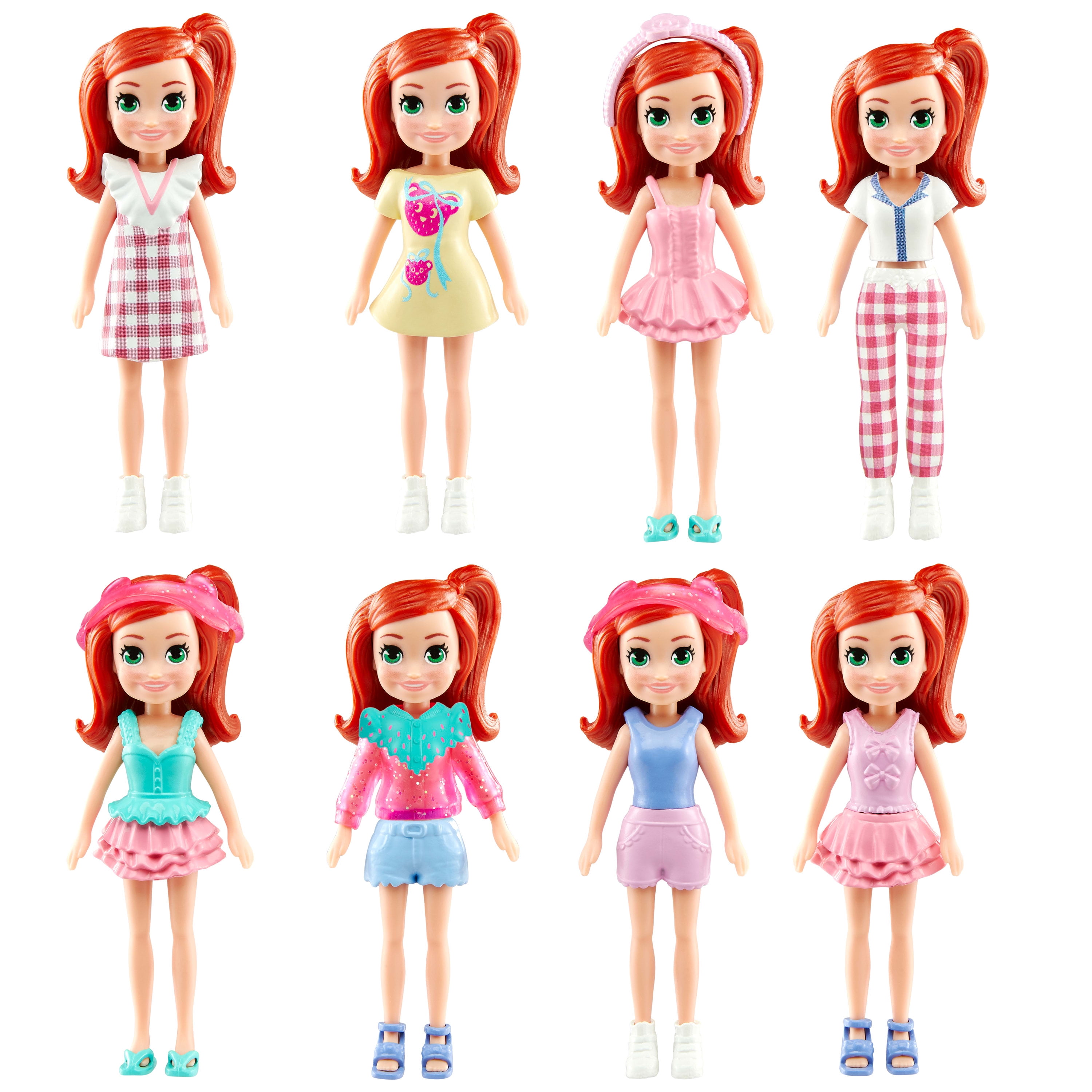 Polly Pocket Medium Fashion Pack, Travel Toy with Doll and Clothing Accessories, Strawberry Garden Theme