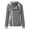 thumbnail image 4 of CAICJ98 Hoodies for Women Winter Sweatshirt - Full Zip Up Thick Sherpa Lined Jackets for Womens,with hood Grey,L, 4 of 5