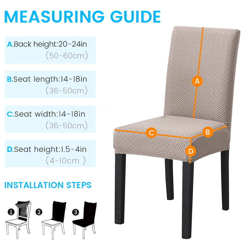 Large Size High Back Strench Knitted Dining Chair Covers Set of 6 Elastic Kitchen Chair Slipcovers Removable Nonslip for Hotel Dining Room Ceremony Banquet Wedding Party Camel, 6 Pack