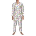 thumbnail image 3 of Naloa Pastel Christmas Cookies Men’s Pajamas Set - Long Sleeve Button Down Sleep Shirt and Pajama Bottoms Sleepwear Set-X-Large, 3 of 7